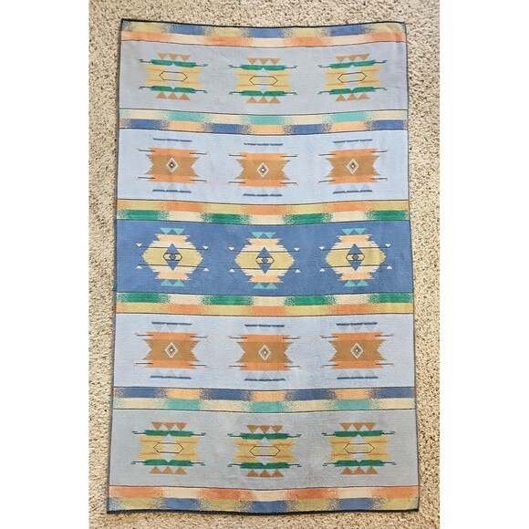 Vintage Royal Terry Beach Towel Southwestern Geometric Desert Pastels Pool Swim - Picture 1 of 16